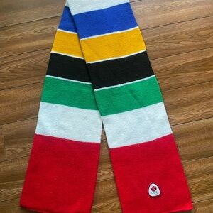 Team Canada  Winter Olympic Scarf HBC Multi Color Stripe Knit